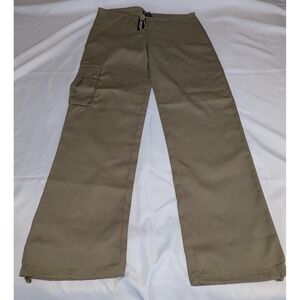 PrettyLittleThing Cargo Pants Women Size 0 Khaki Tan NEW Wide Leg Toggle Hem